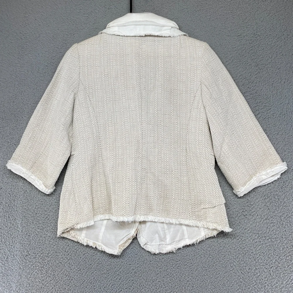 Soft Surroundings Ivory Textured Open-Front beautifully Blazer! - Picture 12 of 13
